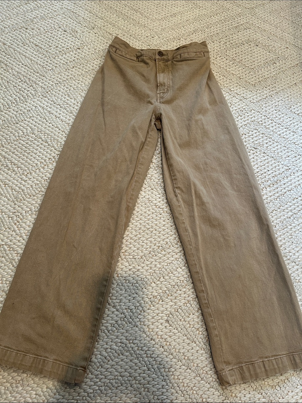 Madewell Khaki Wide-Leg Trousers